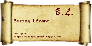 Bezzeg Lóránt névjegykártya