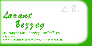 lorant bezzeg business card